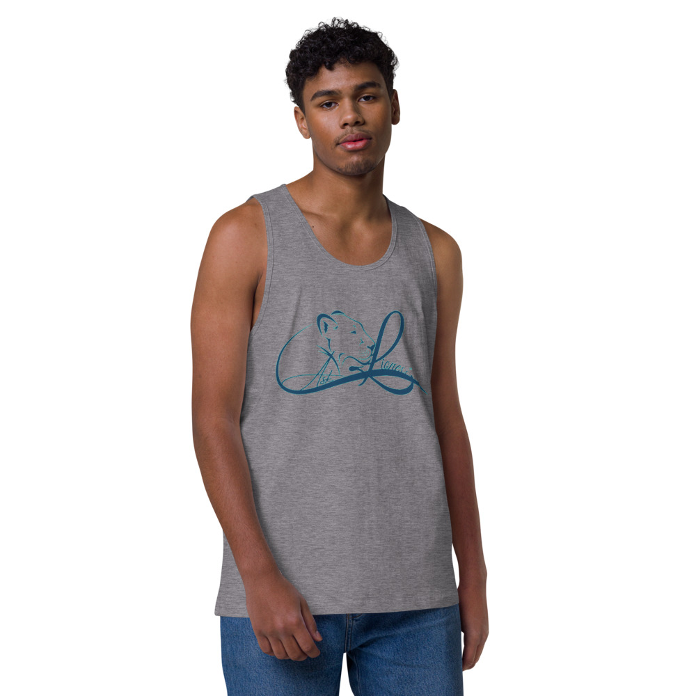 Ask Lioness™ Men’s premium tank top - Image 11