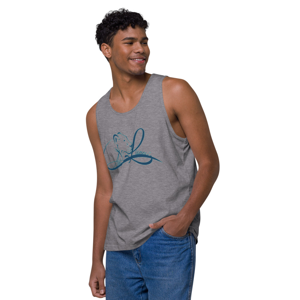 Ask Lioness™ Men’s premium tank top - Image 13