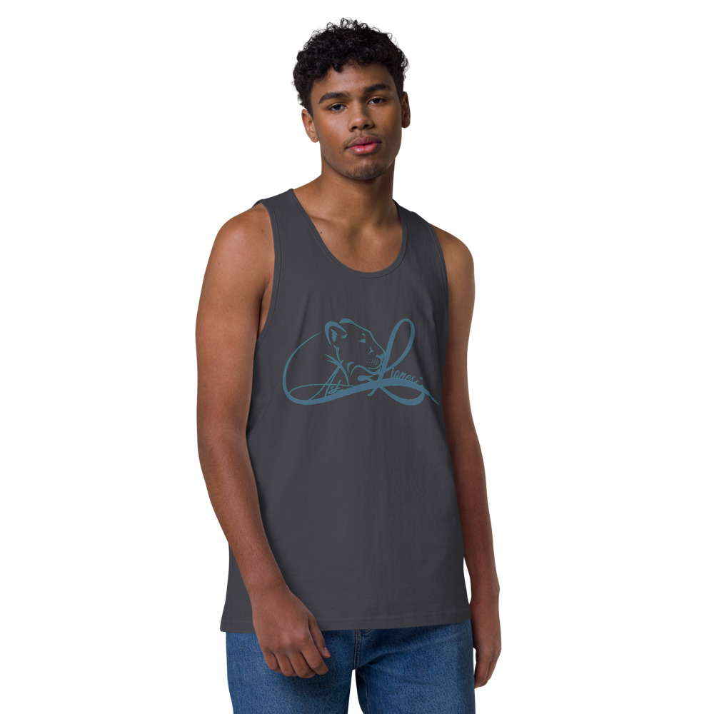 Ask Lioness™ Men’s premium tank top - Image 7