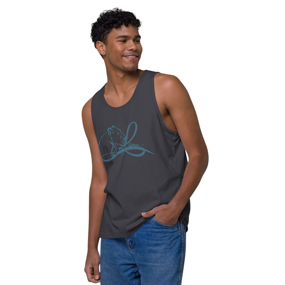Ask Lioness™ Men’s premium tank top - Image 9