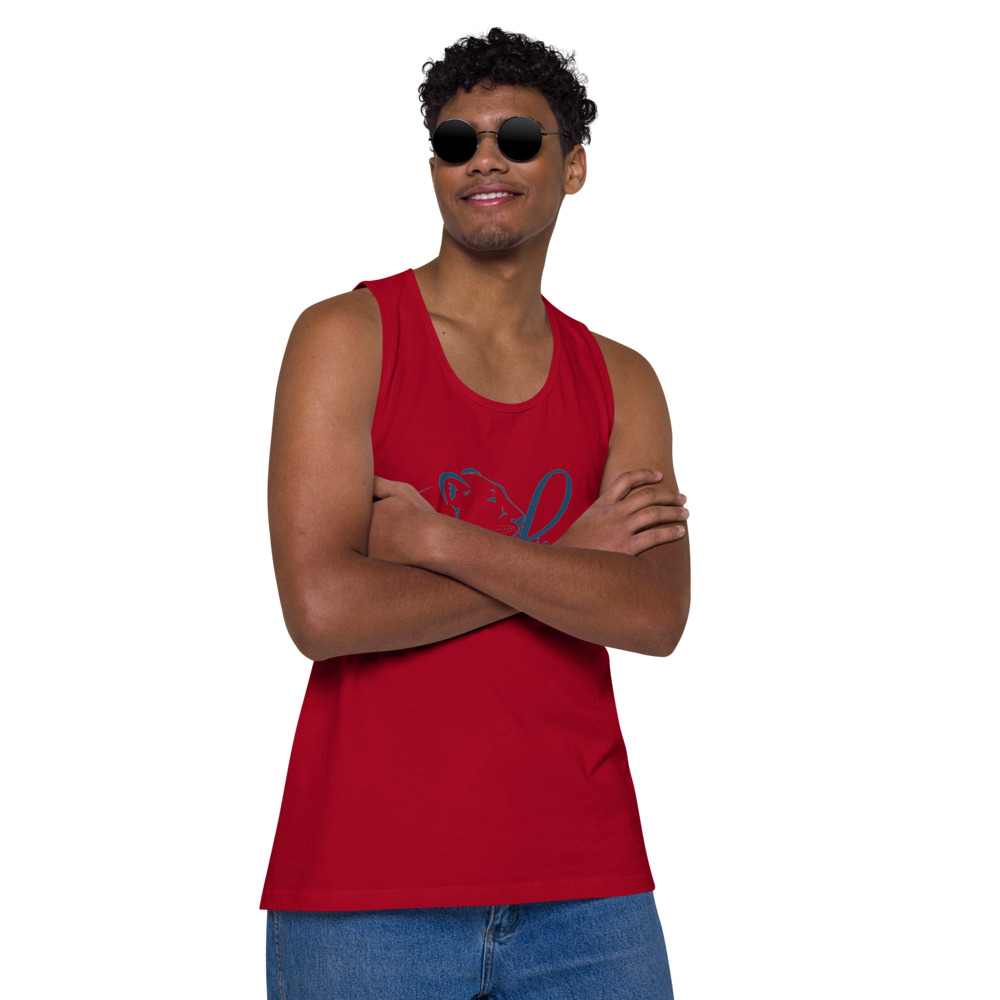 Ask Lioness™ Men’s premium tank top - Image 4