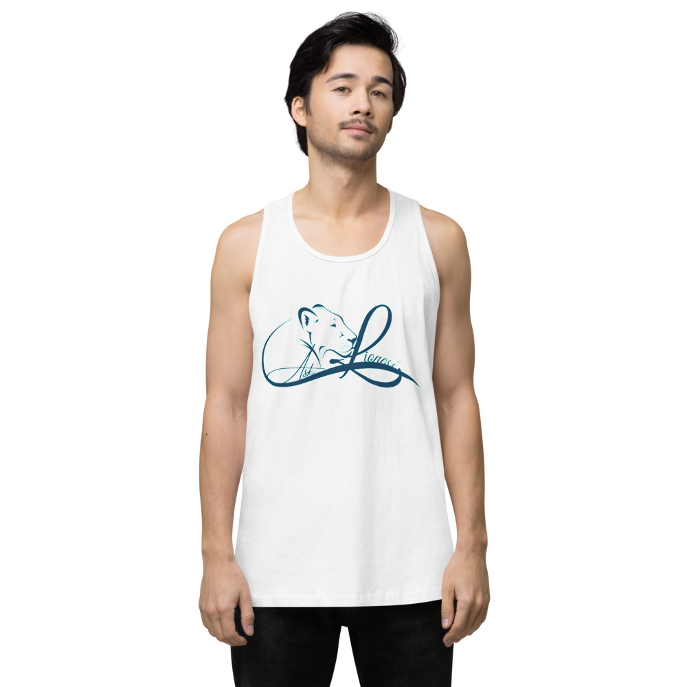 Ask Lioness™ Men’s premium tank top - Image 2